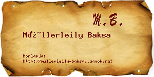 Müllerleily Baksa névjegykártya